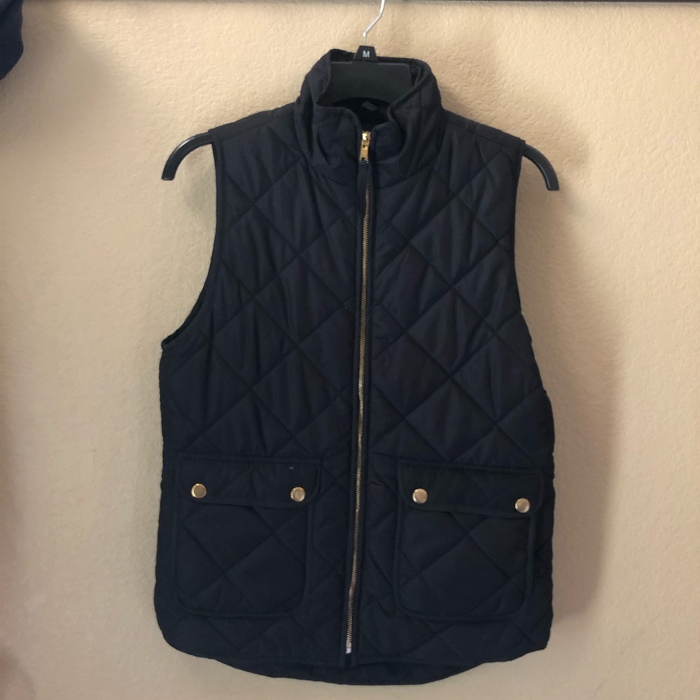 Black Pleated Vest with Gold Accents